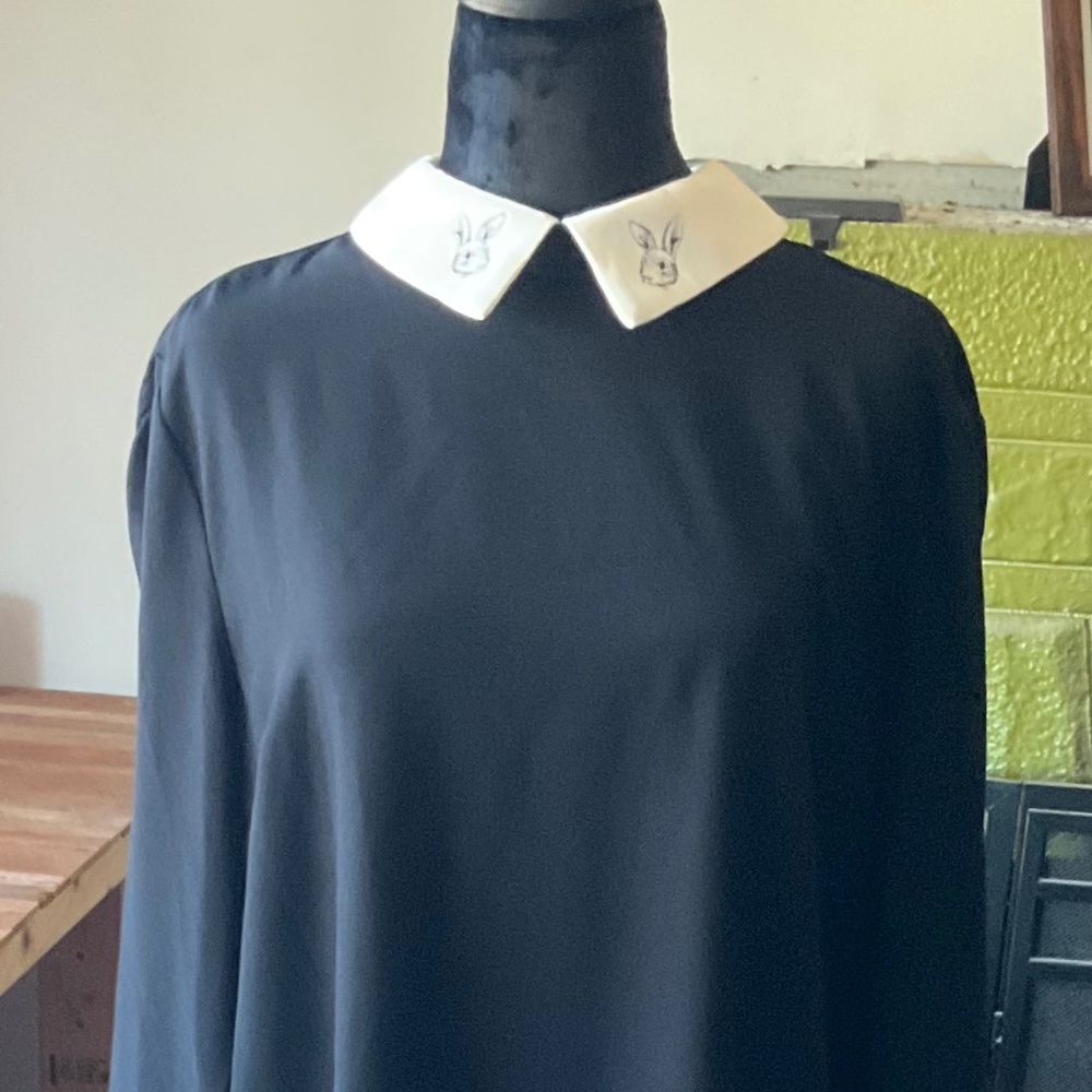 Victoria Beckham Mod Rabbit Peter Pan Dress - size L